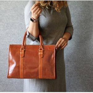 handmade leather bag with shoulder strap